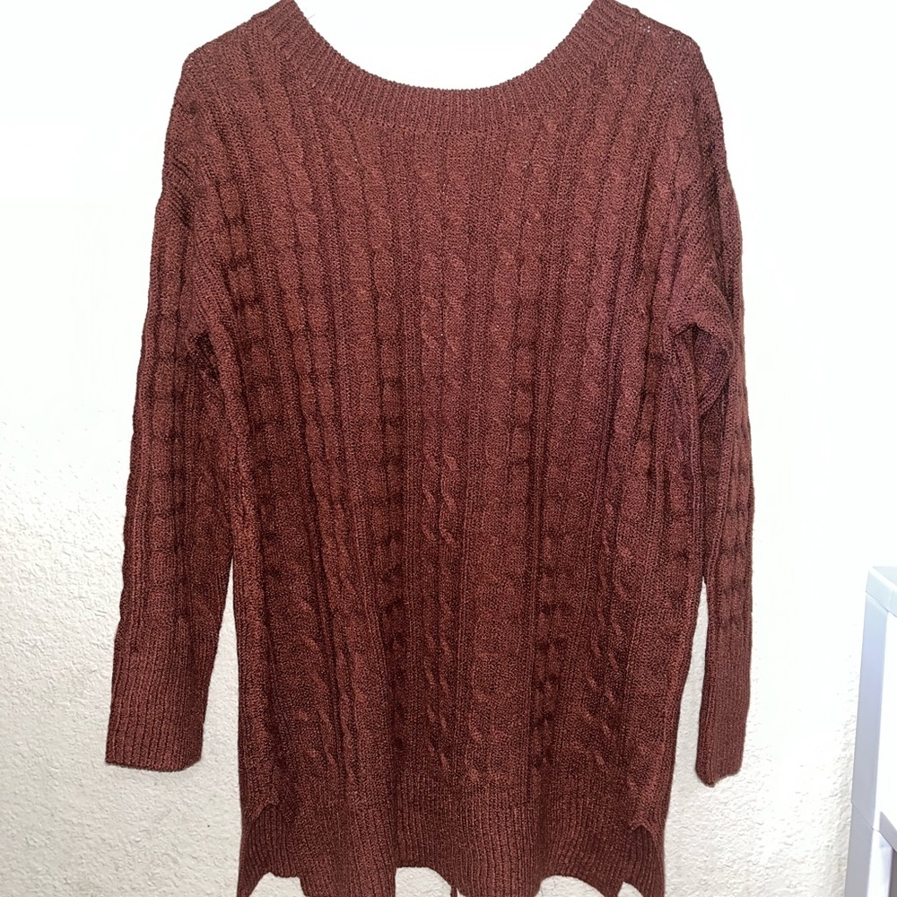 Women’s Onetheland Tie Back Sweater Burnt Orange Size Small EUC